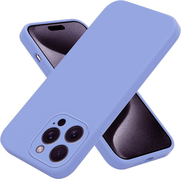 iPhone 13 Pro Max Hoesjes – Liquid Siliconen Backcover + Screenprotector – Camera Allround Bescherming – Blauw/Paars-Ilumina Benelux