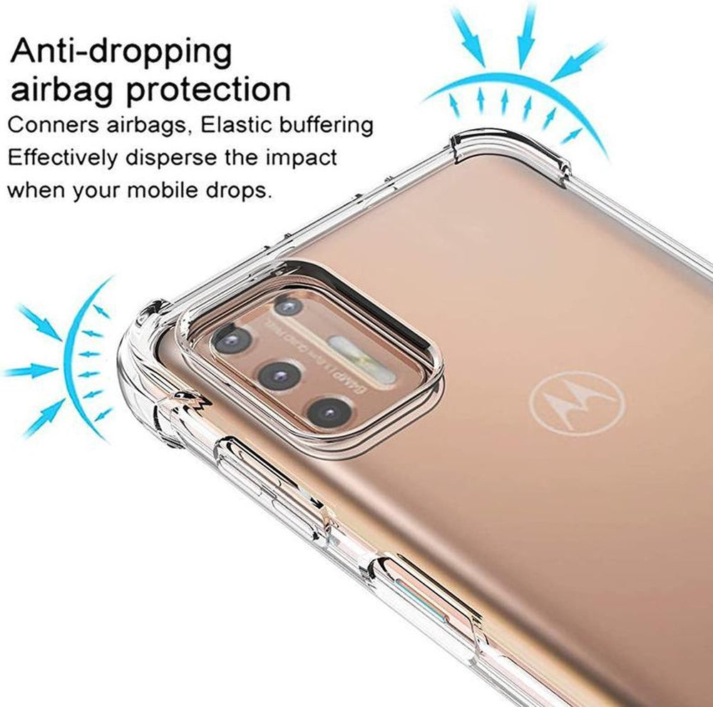 Motorola Moto G9 Plus Hoesjes – Siliconen Backcover – Schokbestendig Anti-Shock – Transparant-Ilumina Benelux