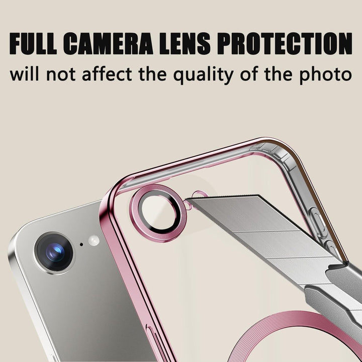 iPhone 16E / iPhone SE 4 Hoesjes – Backcover – Camera Lens Protector – MagSafe Compatibel – Roze-Ilumina Benelux