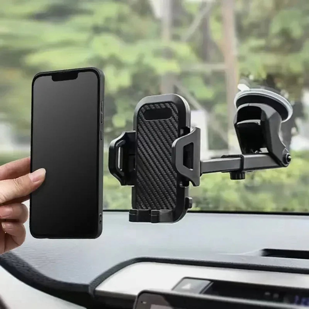 Telefoonhouder auto – Zuignap voor dashboard en raam – Universeel verstelbaar – 360° draaibaar – Zwart-Ilumina Benelux