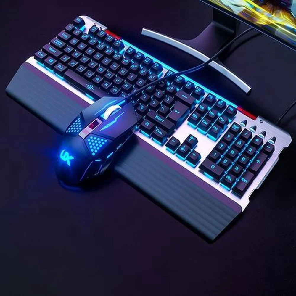 Gaming Toetsenbord – Mechanisch Gaming Keyboard met RGB LED Verlichting – Anti-Ghosting – USB Bedraad – Inclusief Polssteun