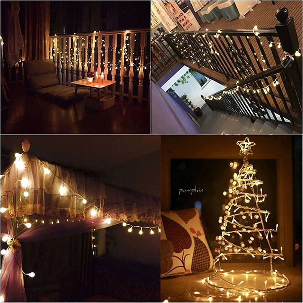 LED Lichtsnoer 10 Meter – 80 LED Lampjes – Warm Wit – Batterijverlichting – Binnen & Buiten – Feestverlichting en Kerstverlichting-Ilumina Benelux