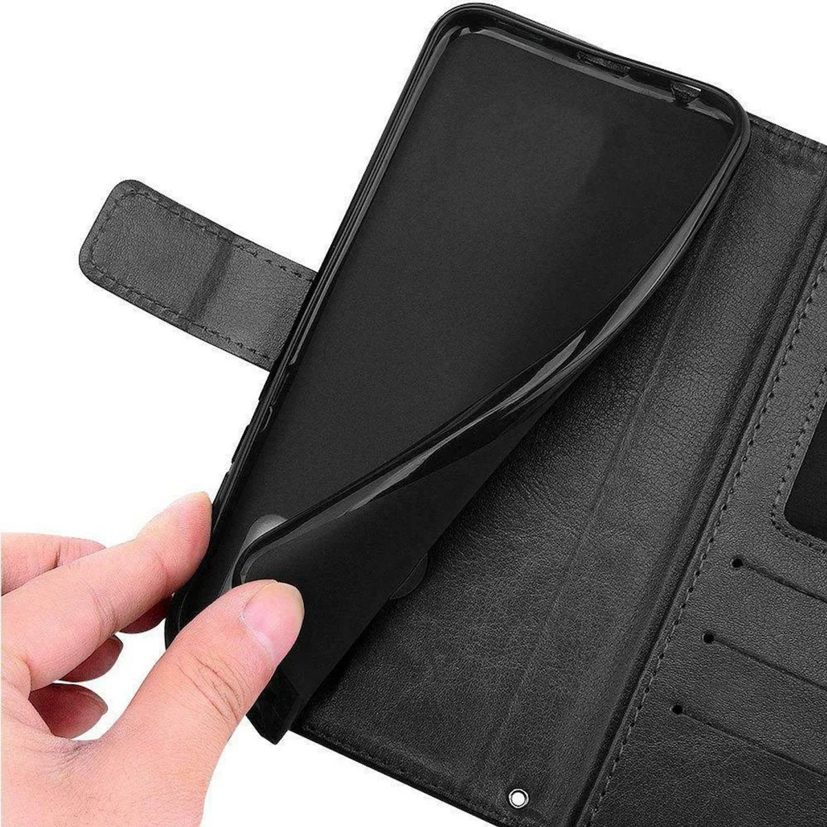 Portemonnee Book Case Hoesje + 2x Screenprotector Glas Geschikt voor: Samsung Galaxy S25 - Groen