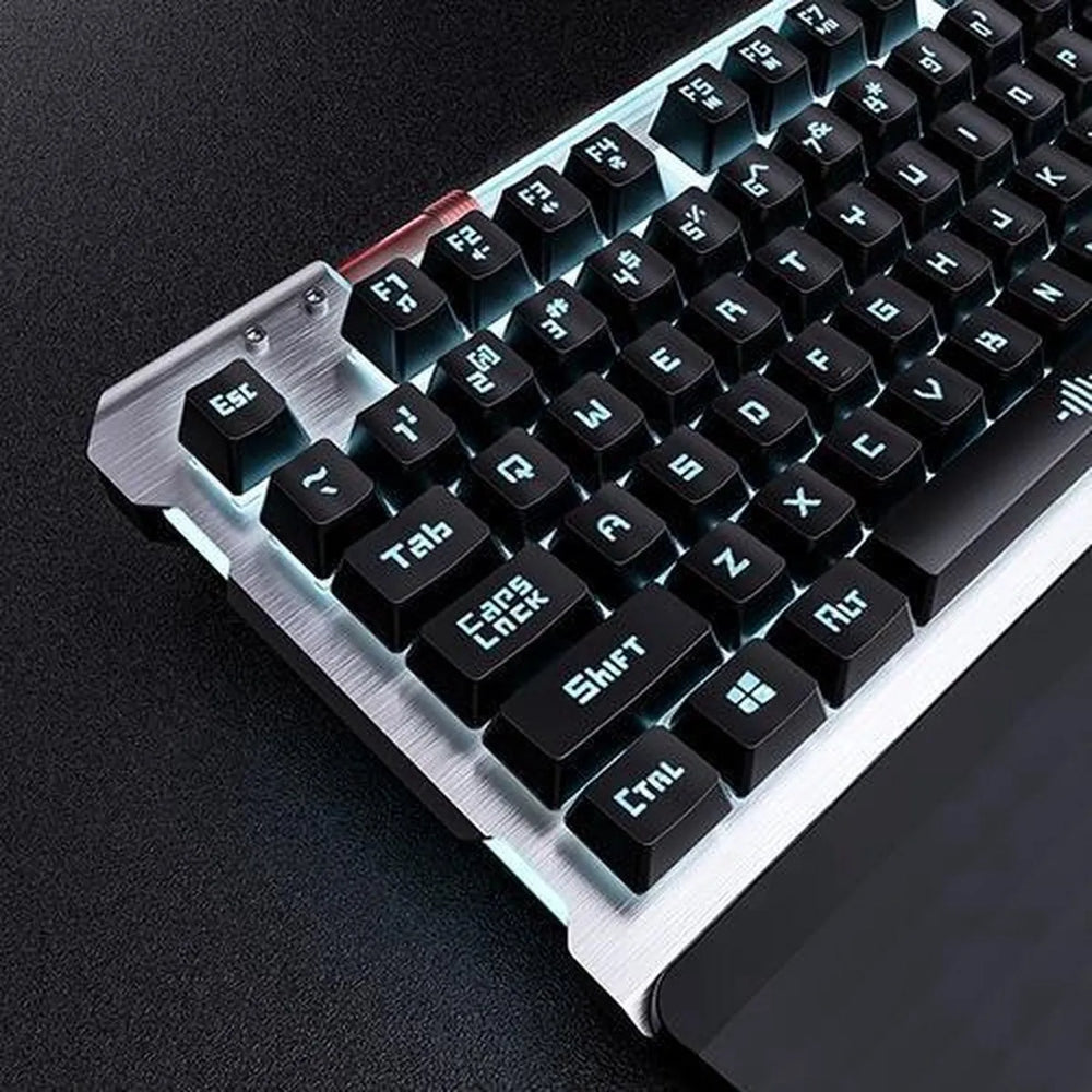 Gaming Toetsenbord – Mechanisch Gaming Keyboard met RGB LED Verlichting – Anti-Ghosting – USB Bedraad – Inclusief Polssteun