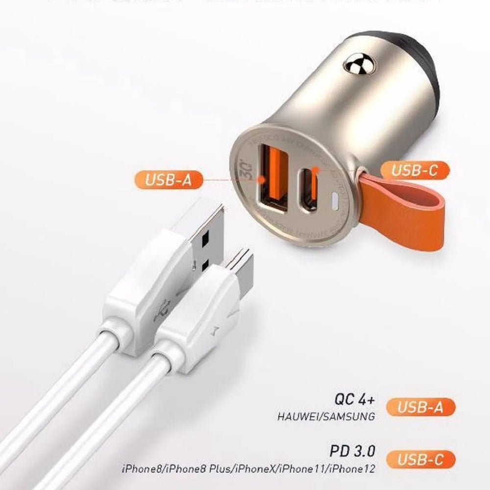 LDNIO C509Q 30W QC4.0 USB-C PD Autolader met Lightning Kabel-Ilumina Benelux