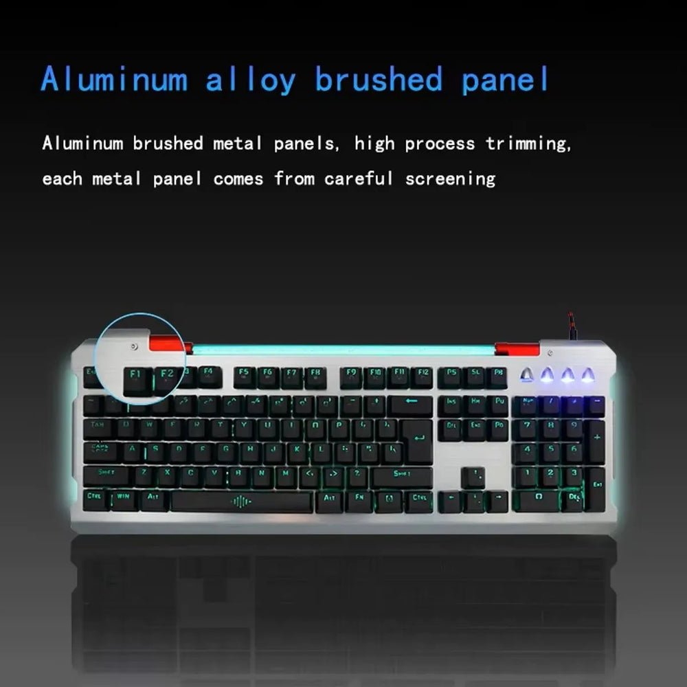 Gaming Toetsenbord – Mechanisch Gaming Keyboard met RGB LED Verlichting – Anti-Ghosting – USB Bedraad – Inclusief Polssteun