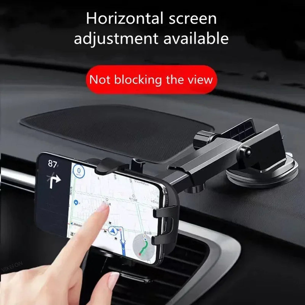 Telefoonhouder auto – Zuignap voor dashboard en raam – Universeel verstelbaar – 360° draaibaar – Zwart-Ilumina Benelux