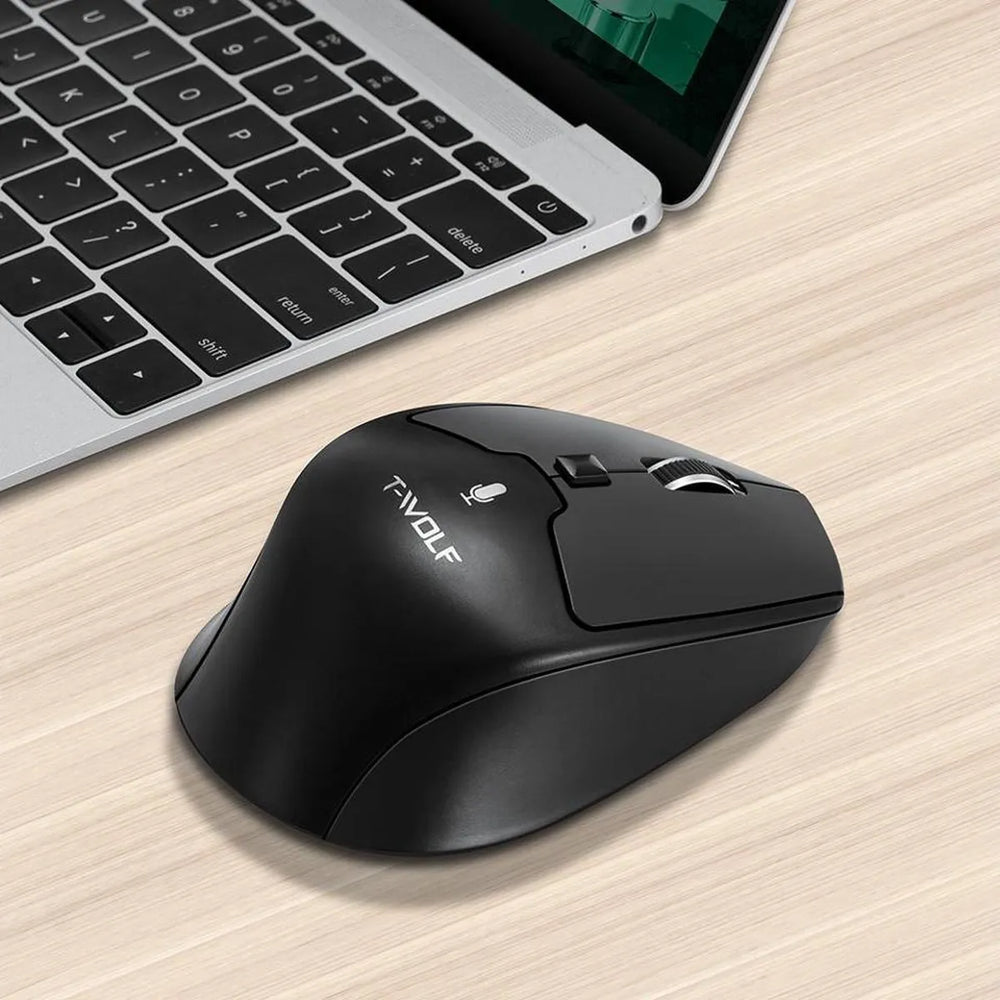 AI Stemmuis Draadloos Oplaadbaar – Spraakgestuurde Computermuis – 1600 DPI – 2.4GHz USB Muis – Voor Laptop & PC – Zwart