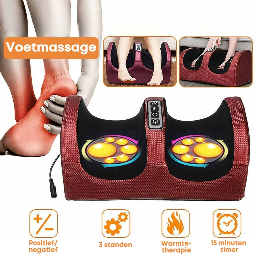 Voetmassage Apparaat – 12 Massageballen – Warmtefunctie – Bloedsomloop – Elektrische Voetmassager-Ilumina Benelux