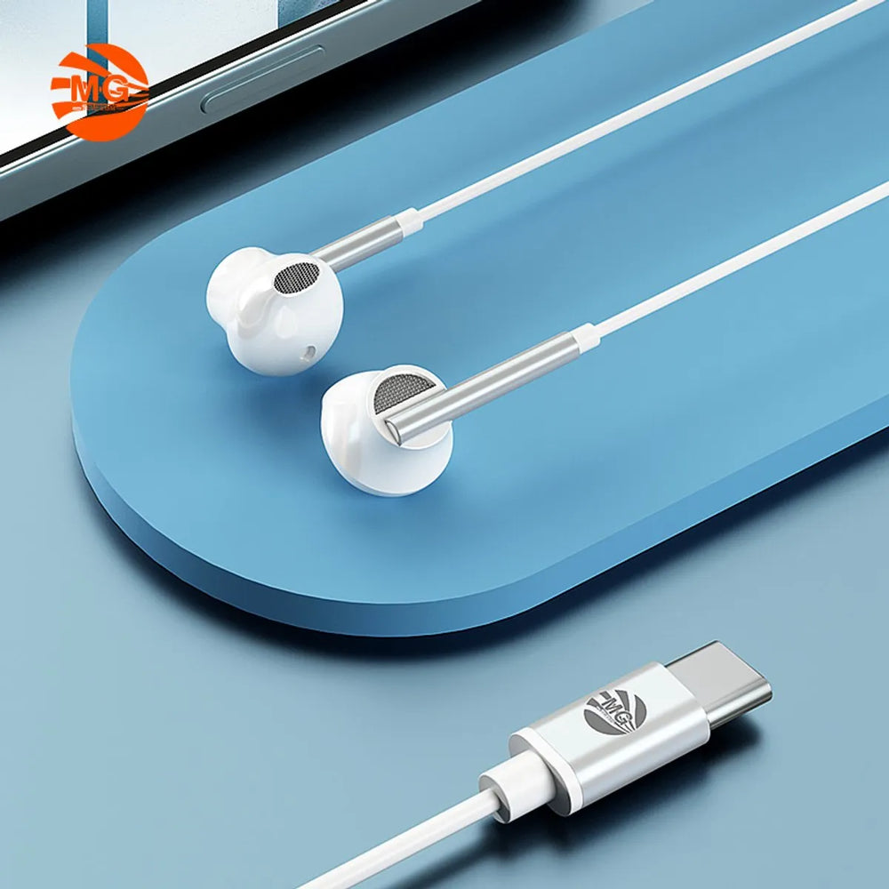 USB-C Oordopjes – Stereo Headset met Microfoon – Wit-Ilumina Benelux