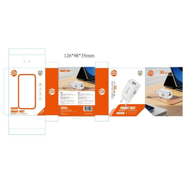 Universele Adapter – 30W Super Fast Charging – 2 Poorten – USB-C + USB – Wit-Ilumina Benelux