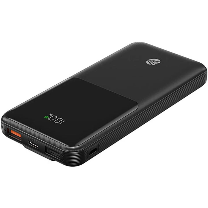 Powerbank 10000mAh – Zwart – 4 Uitgangen – 2 Ingebouwde Oplaadkabels – Digitale Batterijweergave-Ilumina Benelux