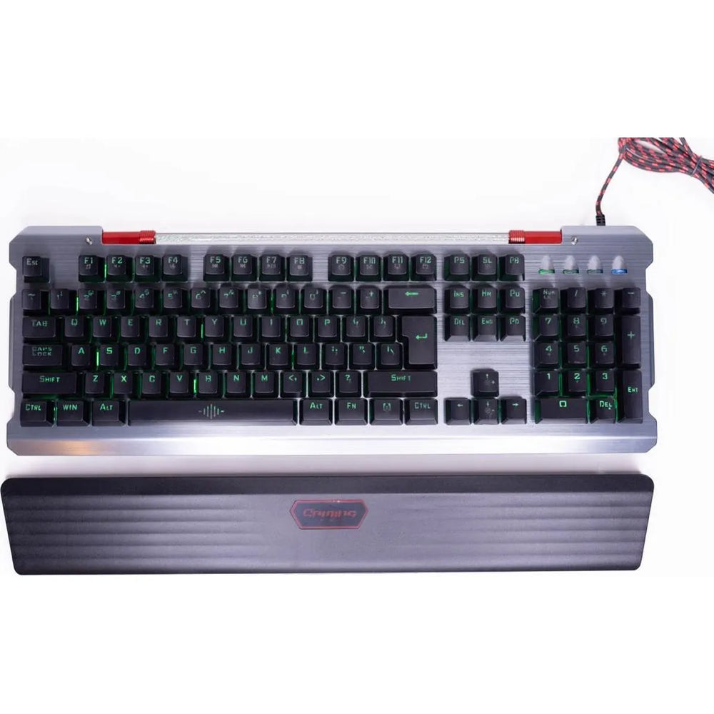 Gaming Toetsenbord – Mechanisch Gaming Keyboard met RGB LED Verlichting – Anti-Ghosting – USB Bedraad – Inclusief Polssteun