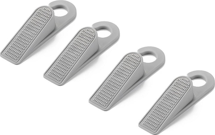 Deurstopper set – 4 stuks rubber deurwig – Antislip lichtgewicht – Met ophanghaak – Grijs-Ilumina Benelux