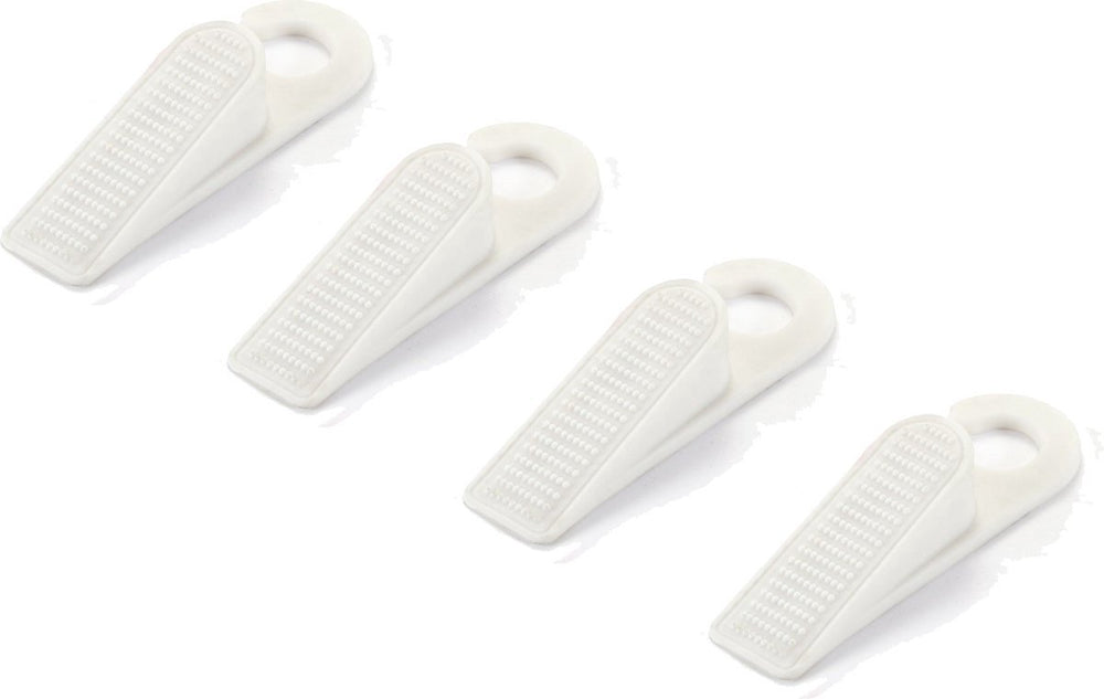 Deurstopper set – 4 stuks rubber deurwig met ophanghaak – Antislip lichtgewicht deurvastzetter – Wit-Ilumina Benelux