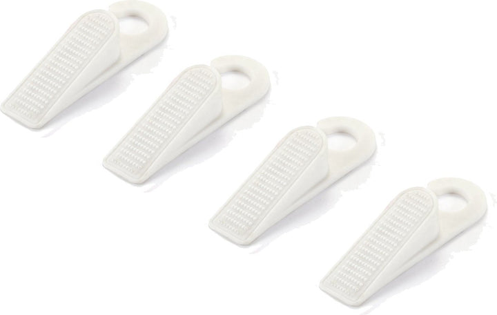 Deurstopper set – 4 stuks rubber deurwig met ophanghaak – Antislip lichtgewicht deurvastzetter – Wit-Ilumina Benelux