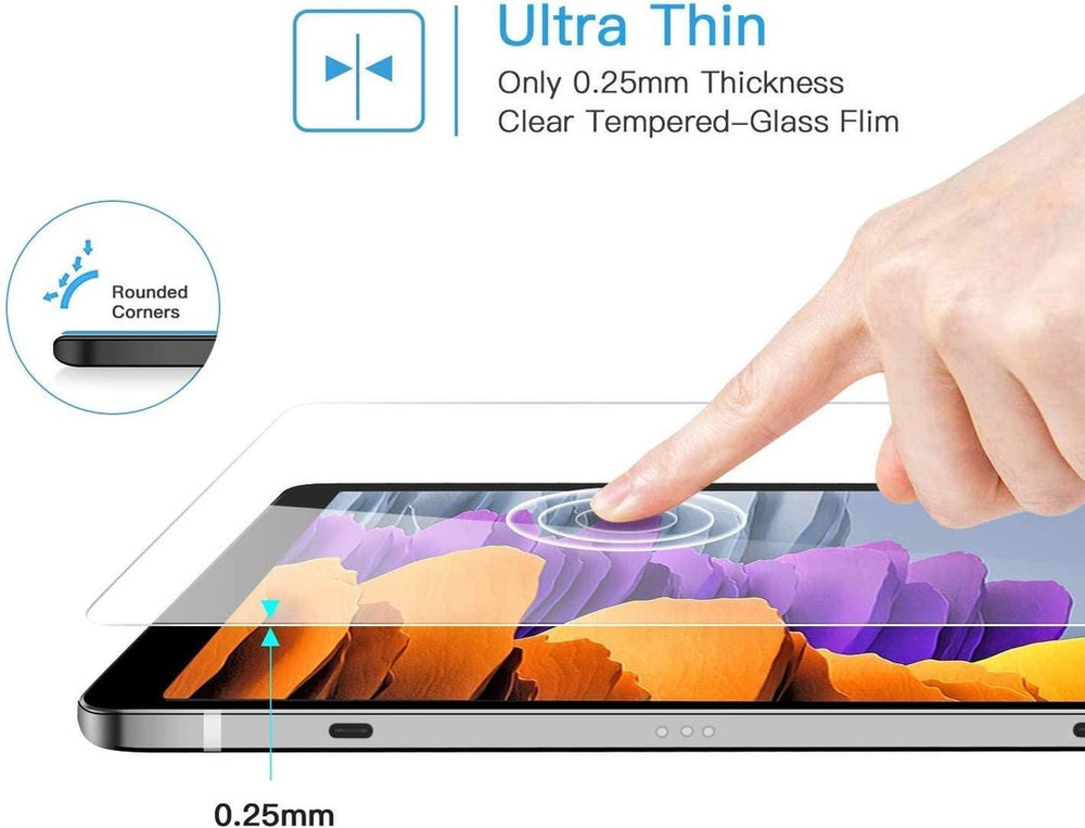 Screenprotector – Geschikt voor Samsung Galaxy Tab S8 Plus/S7 FE/S7 Plus 12.4 – Gehard Glas – Anti-kras – 2x Tempered Glas-tabletscreenprotectors-Ilumina Benelux