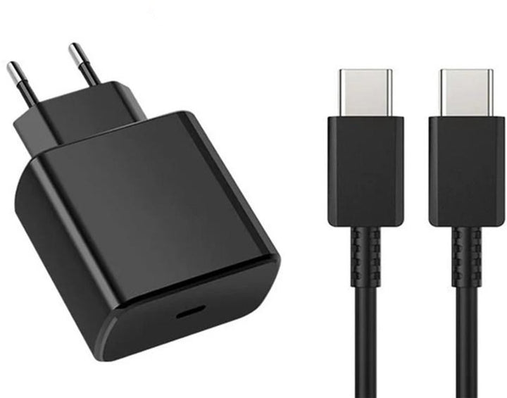 Oplader USB-C – Geschikt voor Samsung Galaxy S25/S24/S23 & iPhone 16/15 – 45W Snellader – USB-C naar USB-C kabel 1m-Oplader-Ilumina Benelux