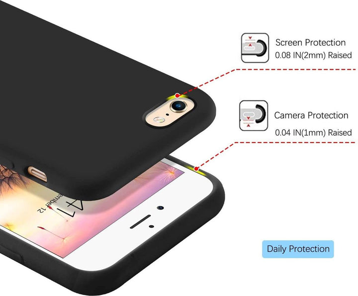 iPhone 6/6S Hoesjes – TPU Siliconen Backcover – Inclusief Screenprotector – Schokbestendig – Zwart-Ilumina Benelux