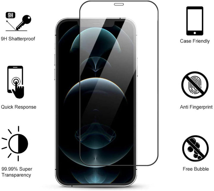iPhone 12 Pro Max Screenprotector Full 9H – Anti-kras – Tempered Glas – 1-Pack-Ilumina Benelux