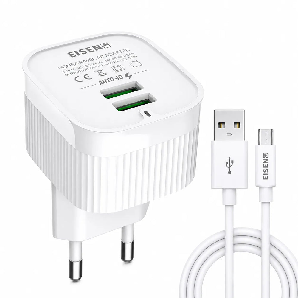 12W Dual USB Travel Charger met Micro USB Kabel-Ilumina Benelux