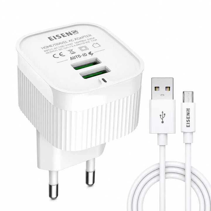 12W Dual USB Travel Charger met Micro USB Kabel-Ilumina Benelux