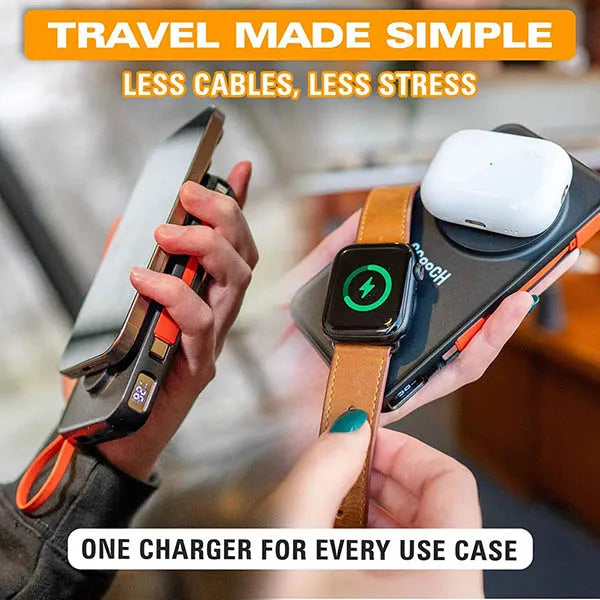 Powerbank 10.000 mAh – Draadloze Snellader 22,5W – 3-in-1 Wireless Charging – USB-C Power Delivery 20W – Digitaal Display – Geschikt voor iPhone, Samsung, Xiaomi & Meer-Ilumina Benelux