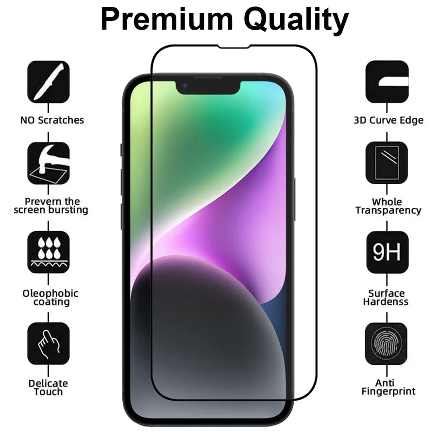 iPhone 14 Screenprotector Full Cover – 9H Gehard Glas – 1-Pack-Ilumina Benelux
