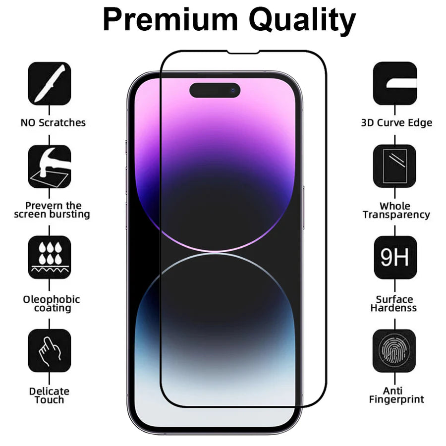 iPhone 14 Pro Screenprotector Full Cover Screenprotector Gehard 9H – 1-Pack-Ilumina Benelux