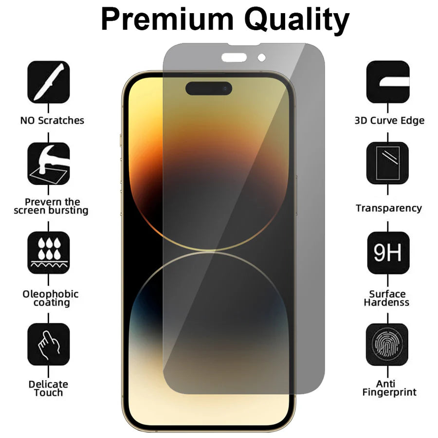 iPhone 14 Pro Max Screenprotector Privacy Screenprotector Gehard 9H – 1-Pack-Ilumina Benelux