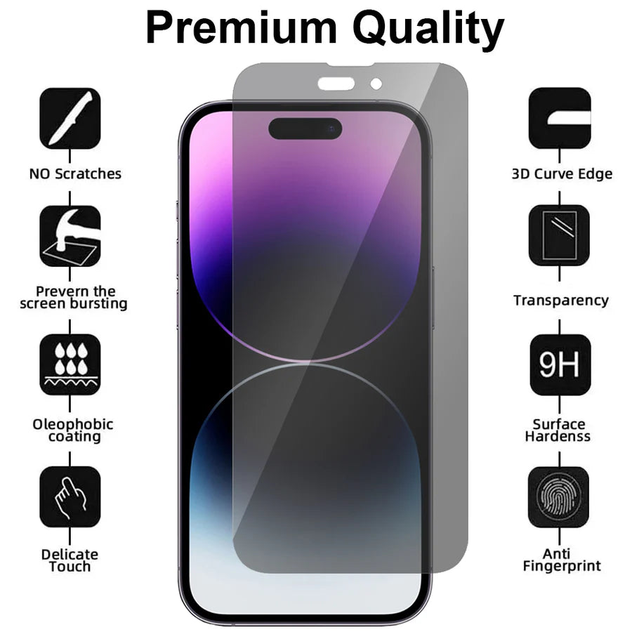 iPhone 14 Pro – Screenprotector Privacy Gehard 9H – 1-Pack-Ilumina Benelux