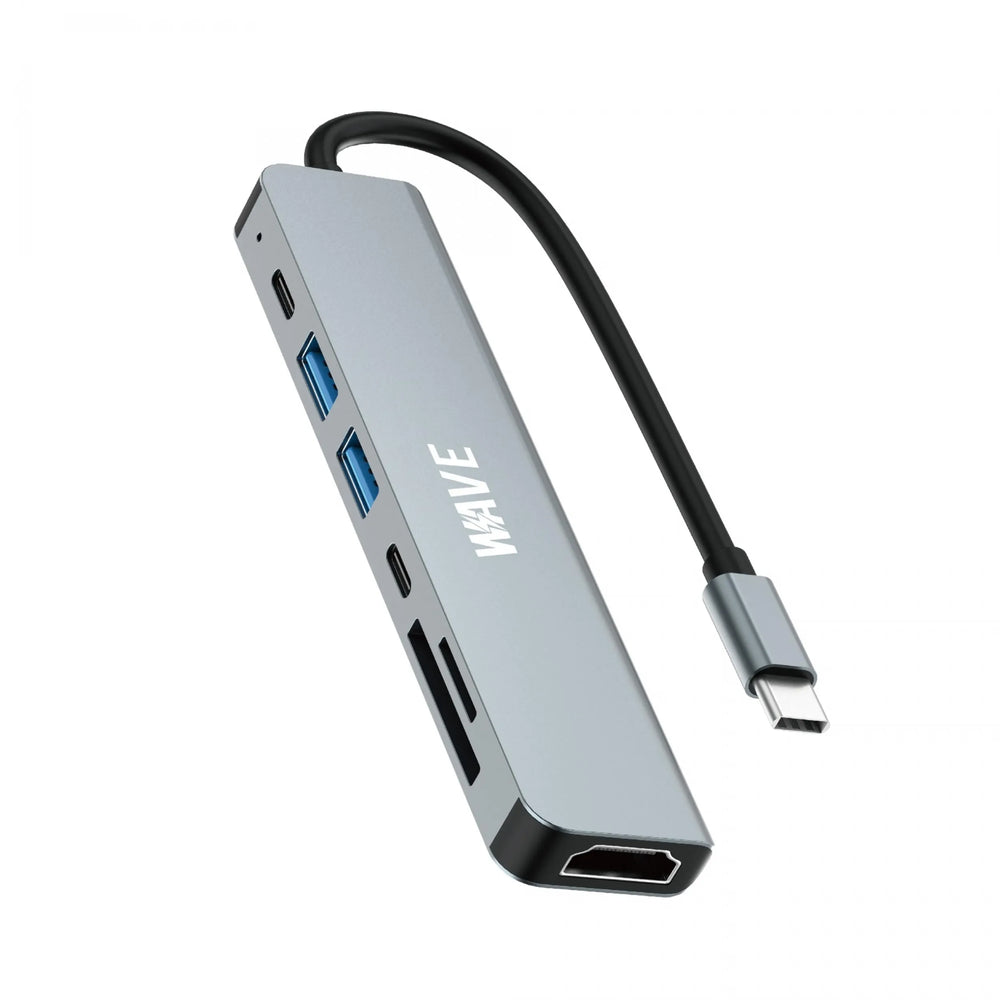 USB-C Hub 7-in-1 – 4K HDMI – 87W Power Delivery – 3x USB 3.0 – SD & Micro SD Kaartlezer – USB-C Docking Station – Grijs