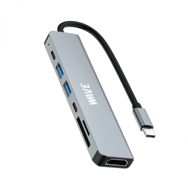 USB-C Hub 7-in-1 – 4K HDMI – 87W Power Delivery – 3x USB 3.0 – SD & Micro SD Kaartlezer – USB-C Docking Station – Grijs-Ilumina Benelux