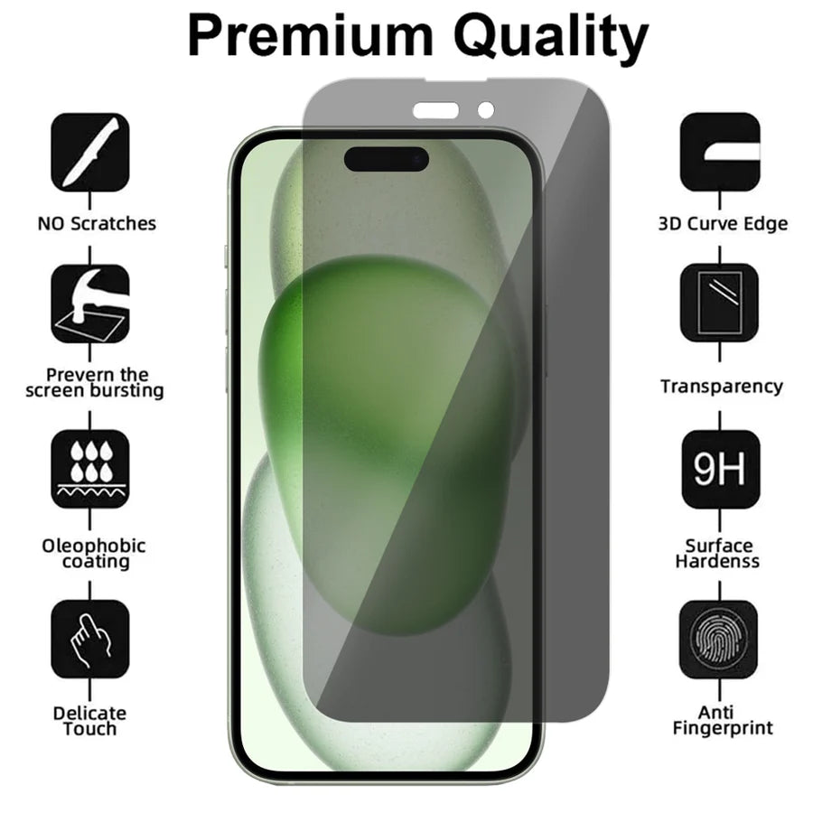 iPhone 15 Plus Screenprotector Privacy Screenprotector Gehard 9H – 1-Pack-Ilumina Benelux