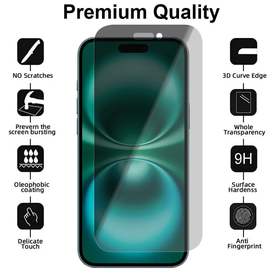 iPhone 16 Plus – Privacy Screenprotector – 9H Gehard Glas-Ilumina Benelux