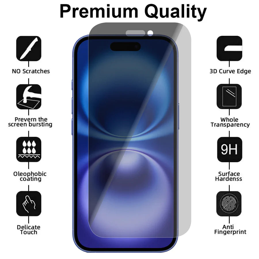iPhone 16 Screenprotector Privacy – 9H Gehard Glas – 1-Pack-Ilumina Benelux