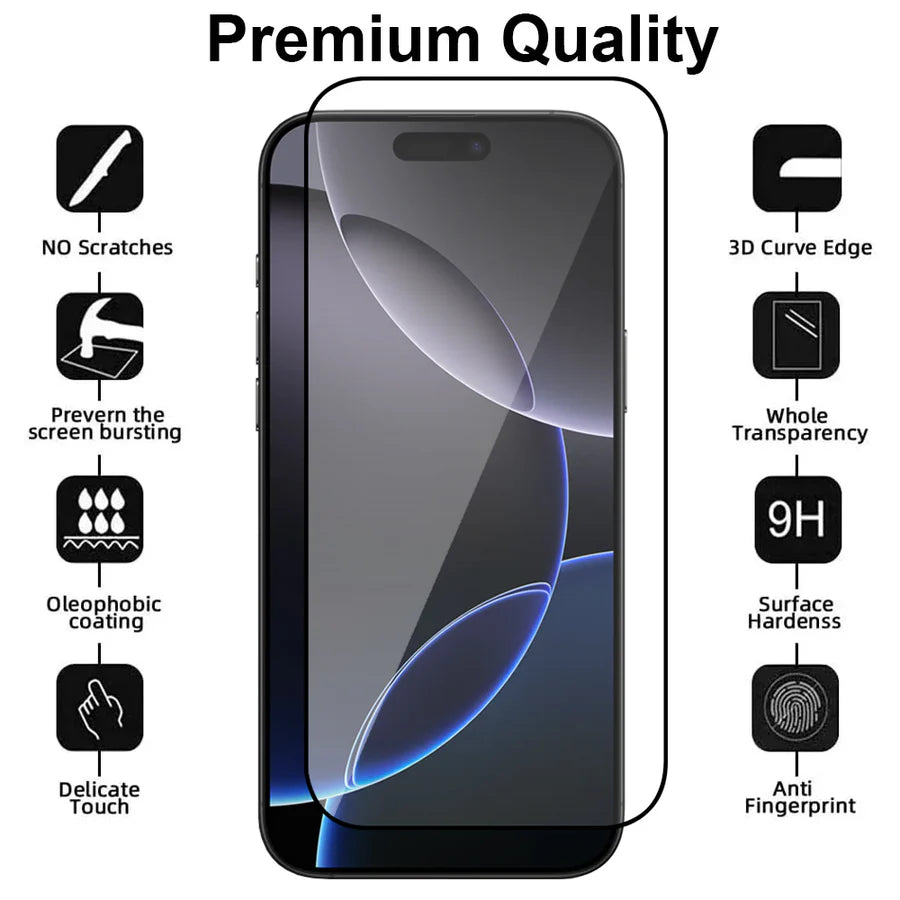 iPhone 16 Pro Max Screenprotector Full Cover Screenprotector Gehard 9H – 1-Pack-Ilumina Benelux