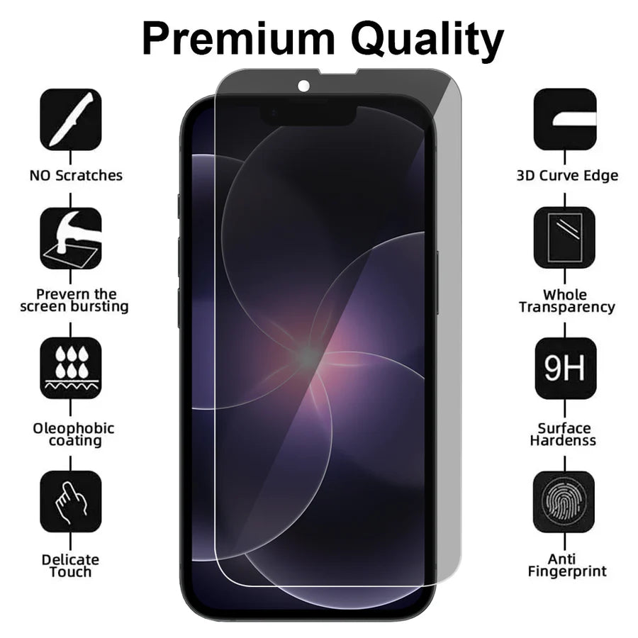 iPhone 16E / 17E – Privacy Screenprotector – 9H Gehard Glas – 1-Pack-Ilumina Benelux