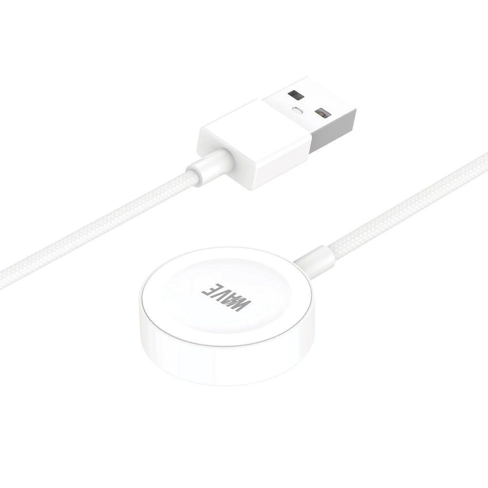 Magnetische Apple Watch Oplader USB-A – Geschikt voor Apple Watch Ultra 2, Ultra, Series 10, 9, 8, 7, 6, 5, 4 & SE – Draadloze Oplaadkabel 1 Meter – Wit