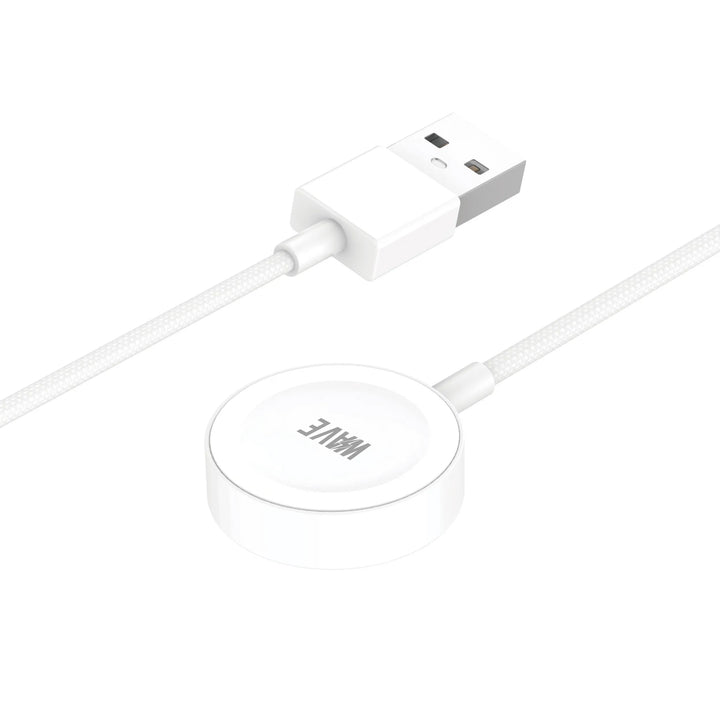 Magnetische Apple Watch Oplader USB-A – Geschikt voor Apple Watch Ultra 2, Ultra, Series 10, 9, 8, 7, 6, 5, 4 & SE – Draadloze Oplaadkabel 1 Meter – Wit