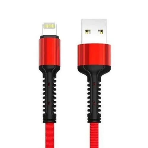LDNIO LS63 USB-A naar Lightning Kabel – 1 Meter – 2.4A Fast Charging Nylon Kabel – Rood-Ilumina Benelux