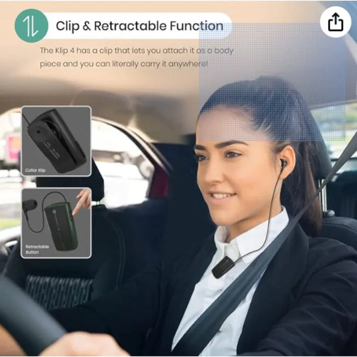 In-Ear Bluetooth Handsfree Headset met Intrekbare Oordop – Bluetooth 5.1 – 12 Uur Gesprekstijd – Dual Connect – Zwart-Ilumina Benelux