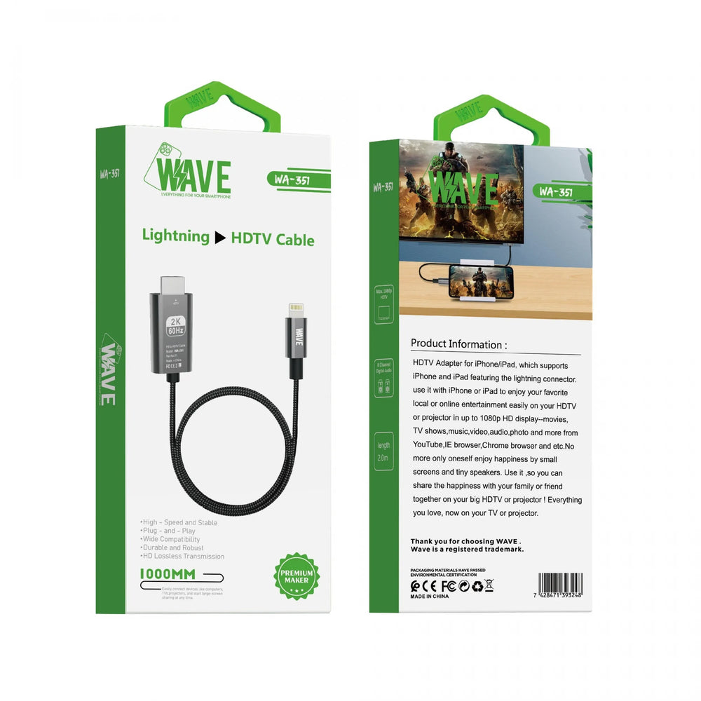 Lightning naar HDMI Kabel 2 Meter – Full HD 1080P TV Adapter voor iPhone & iPad – Lightning naar HDTV Kabel
