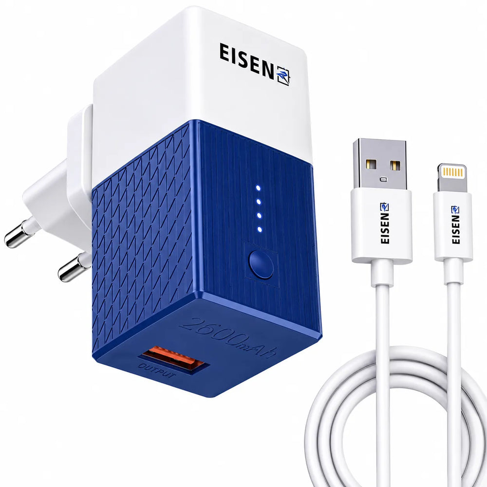 EISEN 2600mAh 2-in-1 Powerbank & Travel Charger met Lightning Kabel-Ilumina Benelux