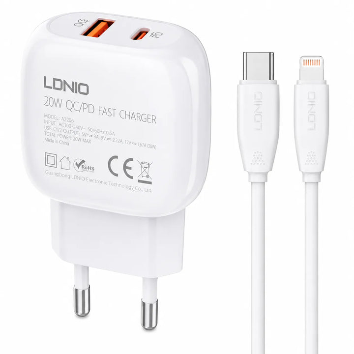 USB-C naar Lightning Kabel - PD Fast Charging - Snellaadkabel voor iPhone - USB-C Oplaadkabel - Geschikt voor iPhone 16 / 15 / 14 / 13 / 12-Ilumina Benelux