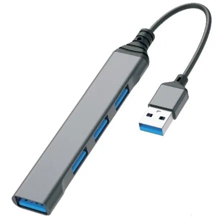 USB Hub 4-Poorts – USB Splitter met 1x USB 3.0 & 3x USB 2.0 – Compacte USB Verlenghub voor Laptop, PC, MacBook en Chromebook – Zilver-Ilumina Benelux