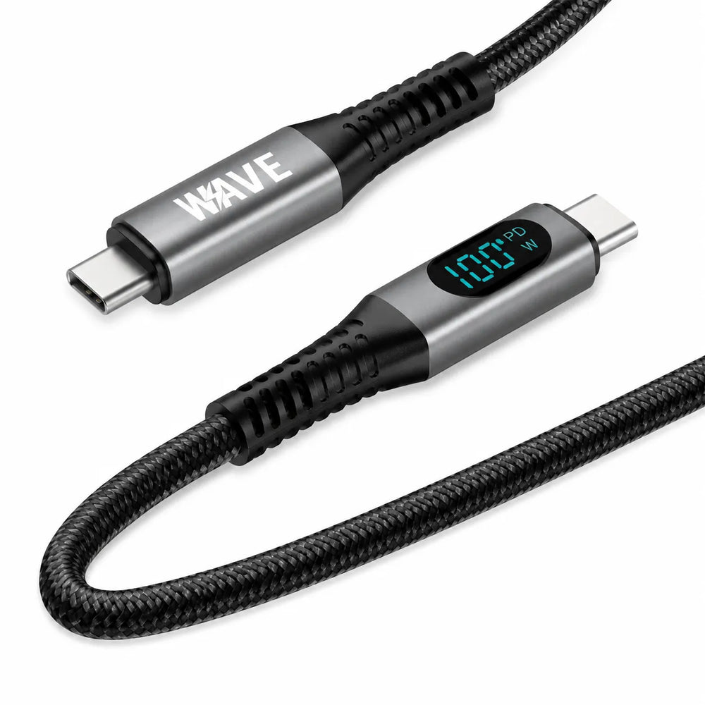 USB-C naar USB-C Kabel 240W USB4.0 40Gbps met Digitaal Display 1 Meter Gevlochten Nylon-Ilumina Benelux
