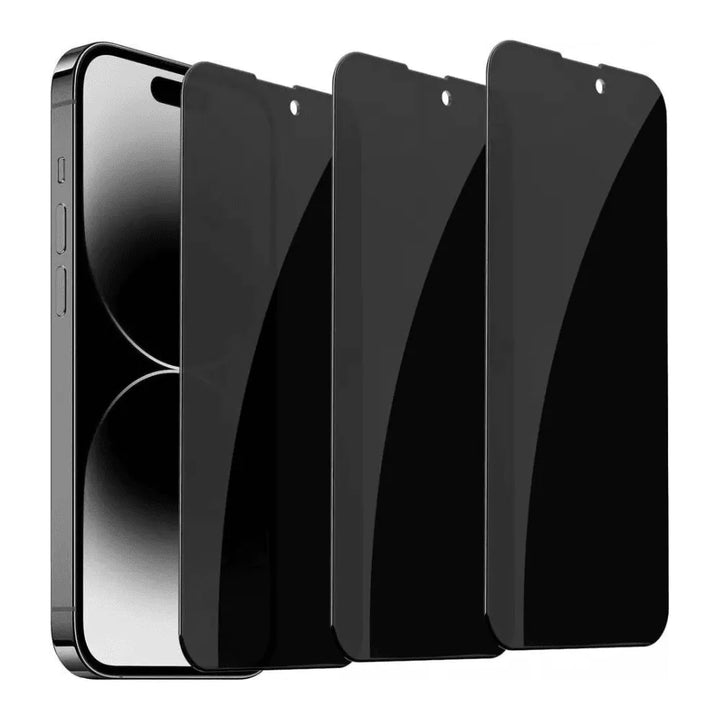 iPhone 14 – Privacy Screenprotector Tempered Glas – 9H Gehard - 3x-Ilumina Benelux