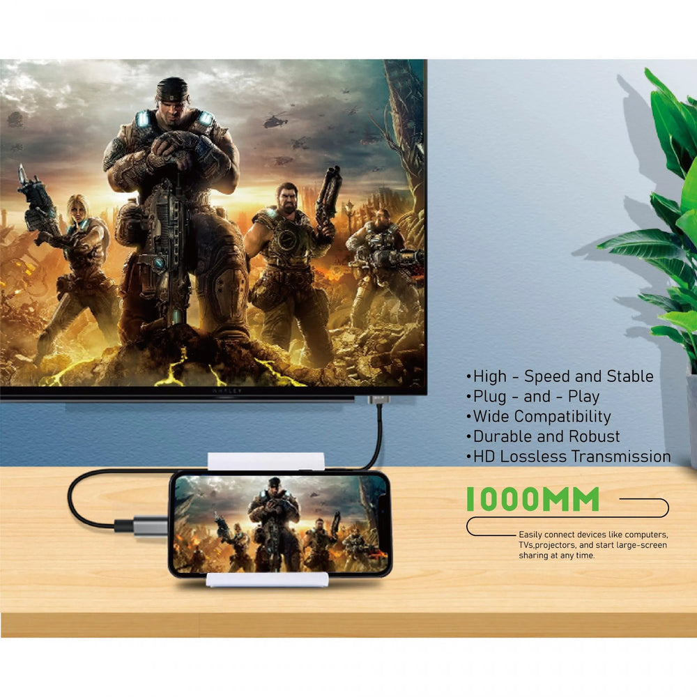 Lightning naar HDMI Kabel 2 Meter – Full HD 1080P TV Adapter voor iPhone & iPad – Lightning naar HDTV Kabel
