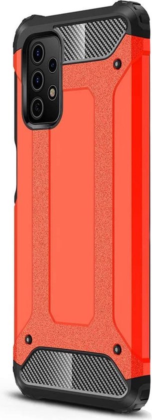 Schokbestendig Heavy Duty Armor Hoesje Geschikt voor: Samsung Galaxy A73 5G Back Cover - Rood
